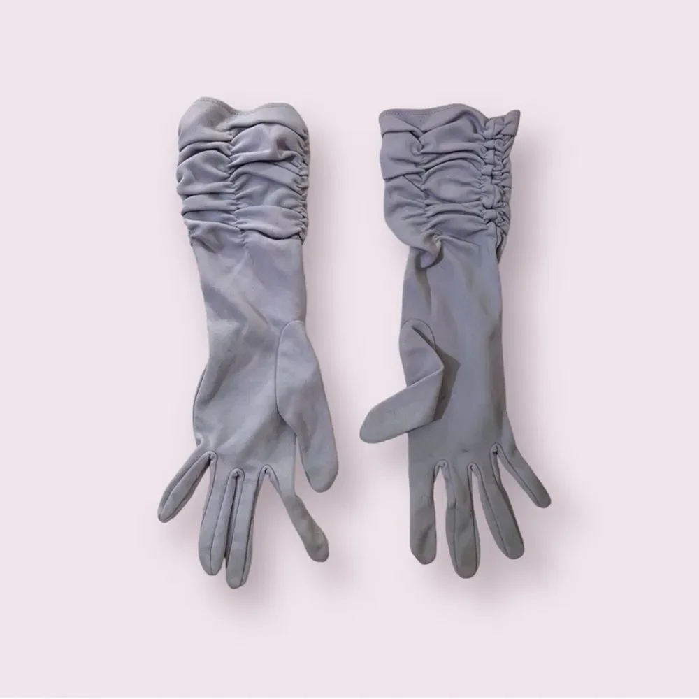 Elegant Vintage Periwinkle Ruched Women's Gloves